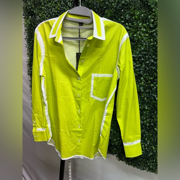 (A74) NWT The Knit | Zoe Button down In Lime - Picture 5 of 10
